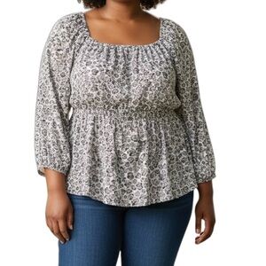 Nine West Women’s Size 1X Floral Print Top